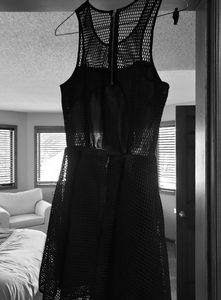 Black mesh party dress